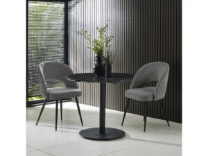 Luca Black Marble Round Dining Table - 80cm
