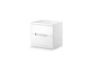 DF-JB-MAN201-featured-1 Manhattan 2 Drawer Bedside - White High Gloss