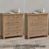 Memphis Limed Oak 3 + 2 Drawer Chest