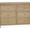 Memphis Limed Oak 6 Drawer Wide Chest