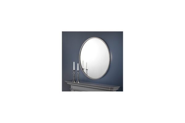 Octave Round Pewter Wall Mirror