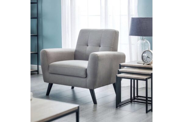 Monza Compact Retro Chair - Blue Linen