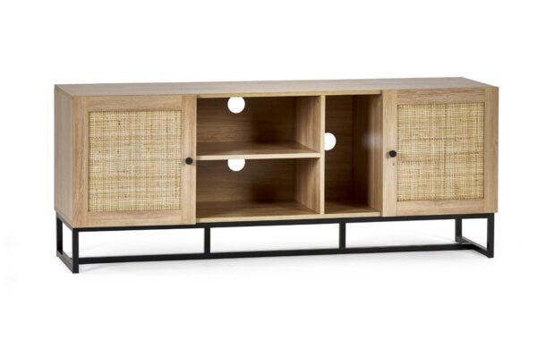 Padstow TV Unit - Rattan/Oak
