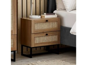 Padstow 2 Drawer Bedside - Black