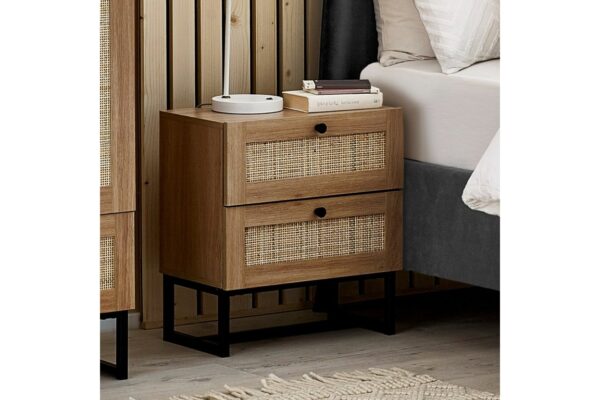 Padstow 2 Drawer Bedside - Black