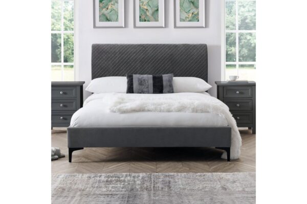 Sanderson Diamond Quilted Velvet Bed