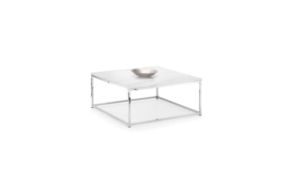 Scala Coffee Table - White Marble/Chrome