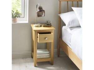 Somerset 1 Drawer Bedside - White/Oak