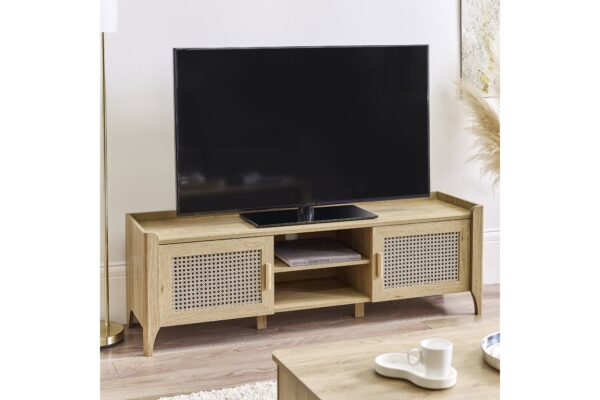 Sydney Media Unit - Rattan Effect