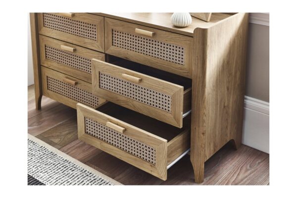Sydney 6 Drawer Wide Chest - Black Ash