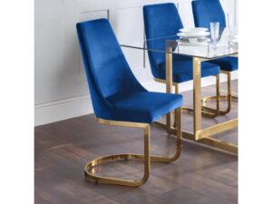 Set Of 2 Vittoria Cantilever Dining Chairs - Blue