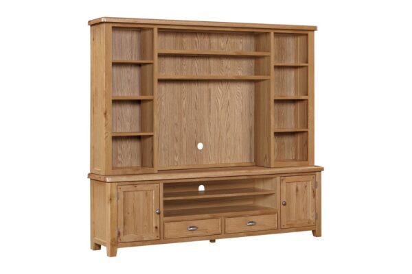 Kingsbury Oak Media Bookcase Top for TV unit (Top Only)