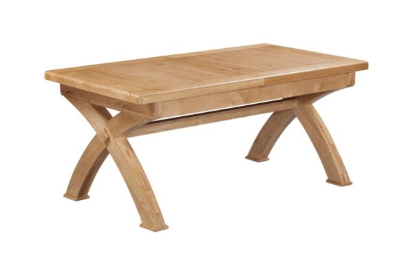 Kingsbury Oak 180/260 Small Cross Leg Table