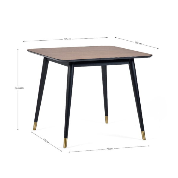 Findlay Square Dining Table - Walnut & Black
