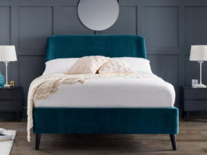 Frida Curved Velvet Bed - 135cm