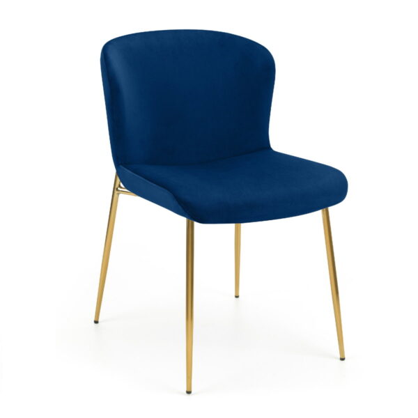 Set Of 2 Harper Dining Chairs - Blue & Gold