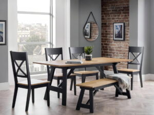Hockley Bench Black/Oak