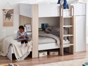Horizon Bunk Bed - Pale Wood And White