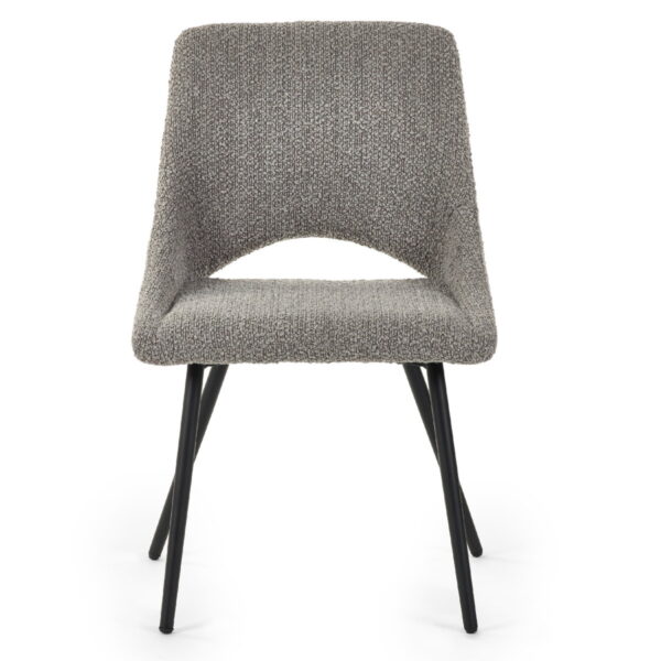 Set Of 2 Iris Boucle Dining Chairs - Grey