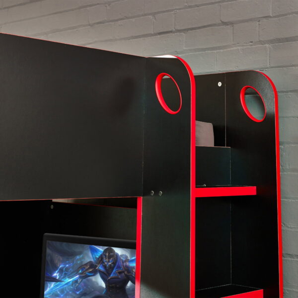 Impact-Gaming-Bunk-Black-amp-Red-Ladder-Detail-Roomset_1200x1200-1.jpg Impact Gaming Bunk - Black/Red