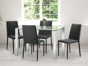 Set Of 4 Jazz Fabric Chairs - Grey