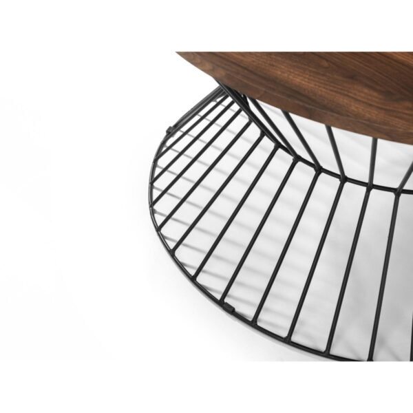 Jersey Round Wire Coffee Table - Walnut/Black