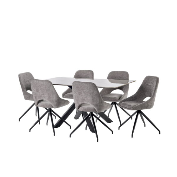 Set of 2 Jonah Swivel Return Dining Chairs - Grey