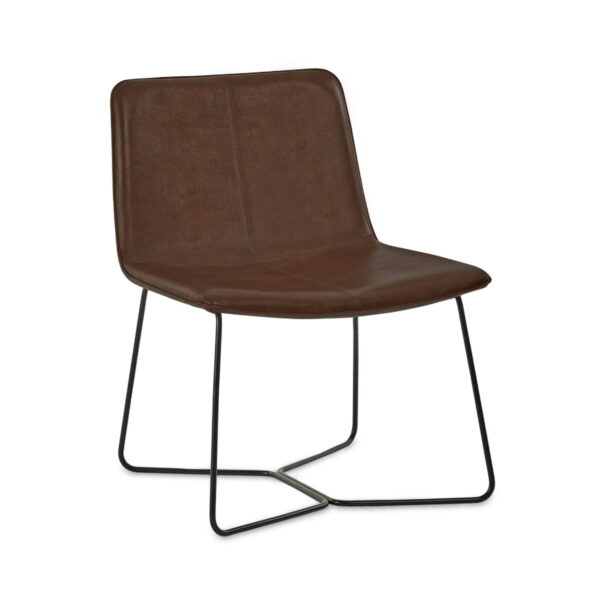 Joren PU Leather Accent Chair - Brown