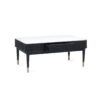 Louis Black Fluted Stone Top Coffee Table With 2 Drawers