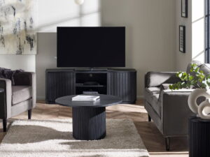 Louis Black Fluted Round Coffee Table