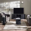 Louis Black Fluted Tv Unit