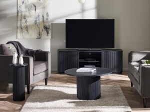 Louis Black Fluted Tv Unit