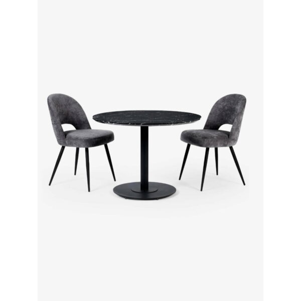 Luca Black Marble Round Dining Table - 80cm