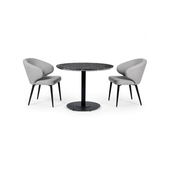 Luca Black Marble Round Dining Table - 80cm