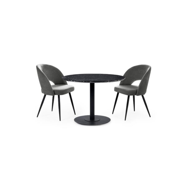 Luca Black Marble Round Dining Table - 80cm