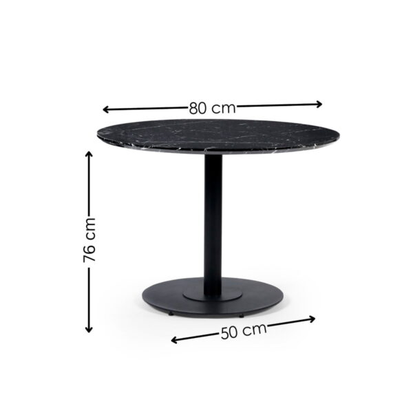 Luca Black Marble Round Dining Table - 80cm