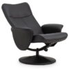 Lugano Recliner & Stool With Covered Base - Black