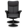 Lugano Recliner & Stool With Covered Base - Black