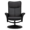 Lugano Recliner & Stool With Covered Base - Black