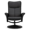 Lugano Recliner & Stool With Covered Base - Black
