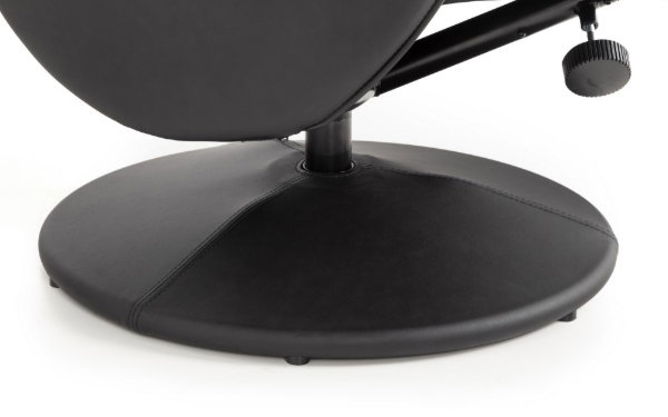 Lugano Recliner & Stool With Covered Base - Black