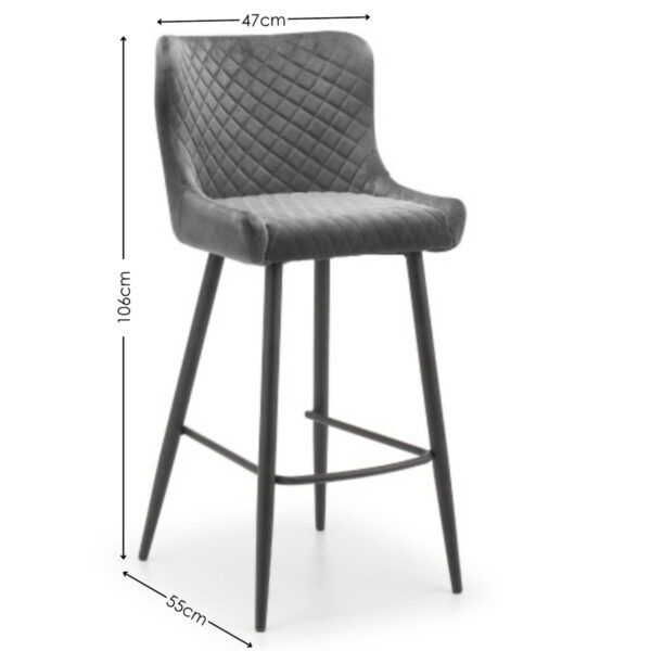 Luxe Velvet Bar Stool - Blue Velvet