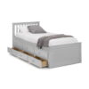 Maisie Bed With Underbed And Drawers - Light Grey
