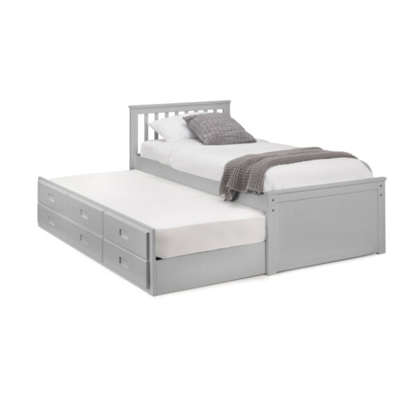 Maisie Bed With Underbed And Drawers - Light Grey