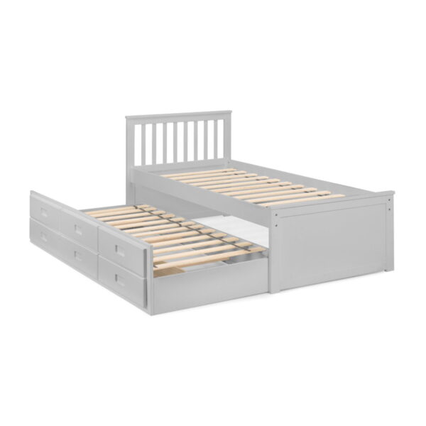 Maisie Bed With Underbed And Drawers - Light Grey