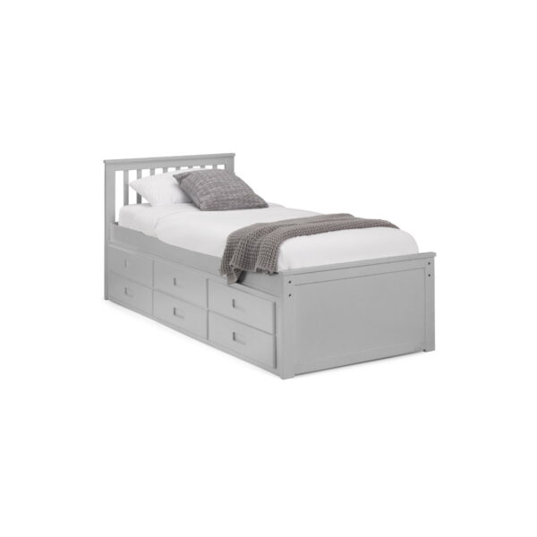 Maisie Bed With Underbed And Drawers - Light Grey