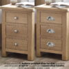 Memphis Limed Oak 3 Drawer Bedside