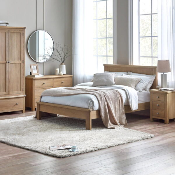 Memphis Limed Oak 3 Drawer Bedside