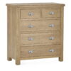 Memphis Limed Oak 3 + 2 Drawer Chest