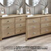 Memphis Limed Oak 6 Drawer Wide Chest